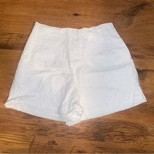Zara white eyelet high waist shorts side zipper